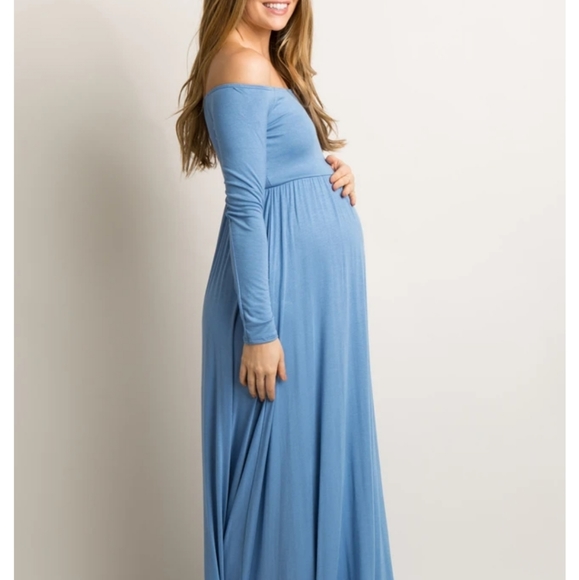 💙 Pinkblush Blue Gown XL Maternity NWT - Picture 5 of 6